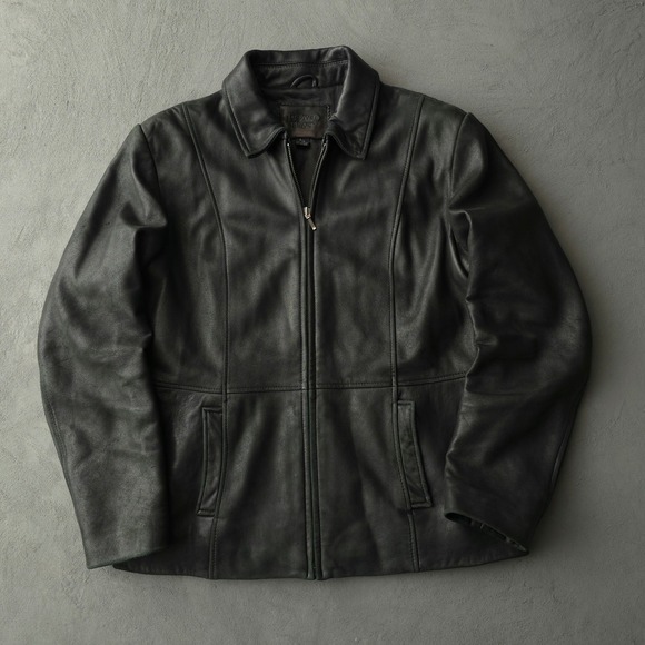 Denver Hayes Jackets & Blazers - Vintage 90s Leather Jacket Small Black Oversized Denver Hayes